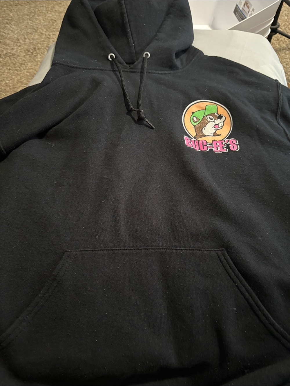 Buc-ee's Black Hoodie with Color Logo